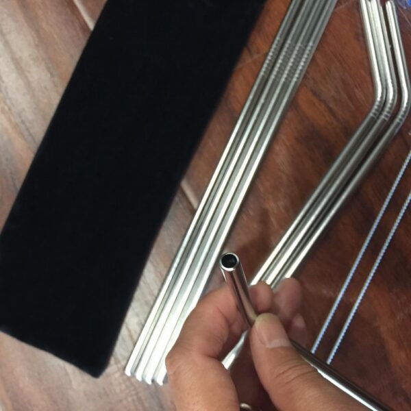 Metal Drinking Straws With Cleaning Brushes Set - Image 4