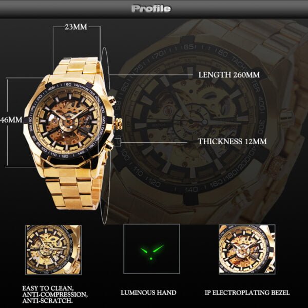 Cool Men's Skeleton Automatic Mechanical Watch - Image 7