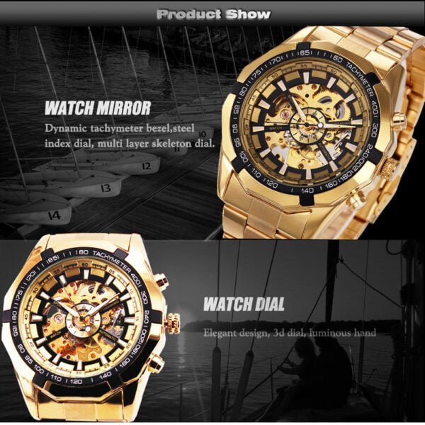 Cool Men's Skeleton Automatic Mechanical Watch - Image 4