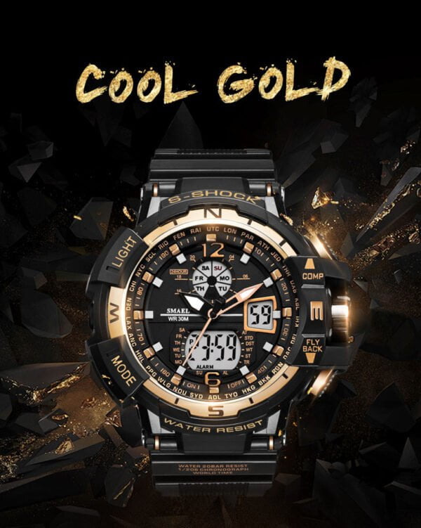 Digital Quartz Sports Watches With Dual Display for Men - Image 3