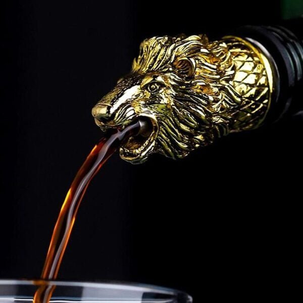 Golden Animal Head Wine Pourer