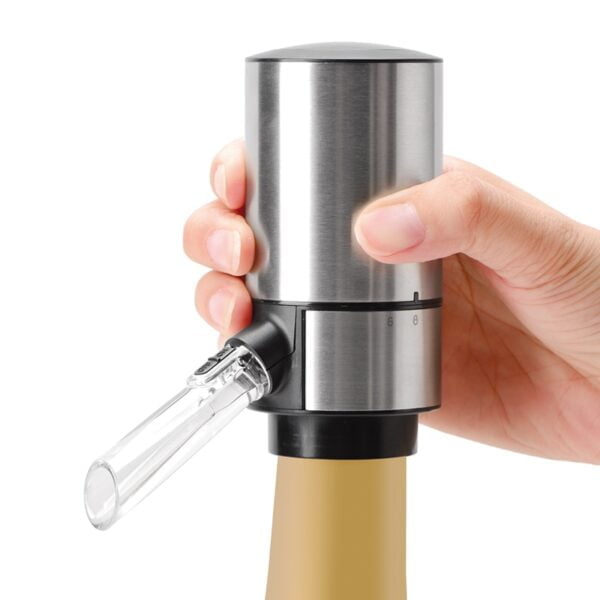 Elevate your wine service with the sophistication of the silver electric wine dispenser