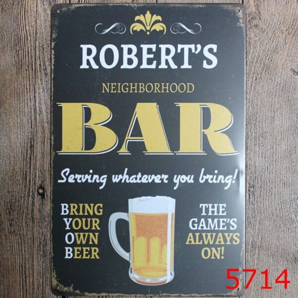 Durable metal tin sign with a classic touch for timeless bar decor