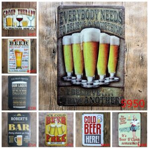 Metal tin sign for bar decor to add a touch of vintage charm to your space