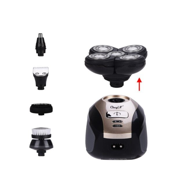 Man using the rechargeable electric shaver for precise grooming