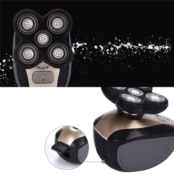 Achieve a close and comfortable shave with the five floating heads electric shaver
