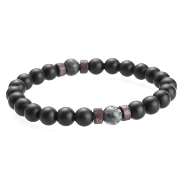 Close-up of clasp and details of men's moonstone bracelet